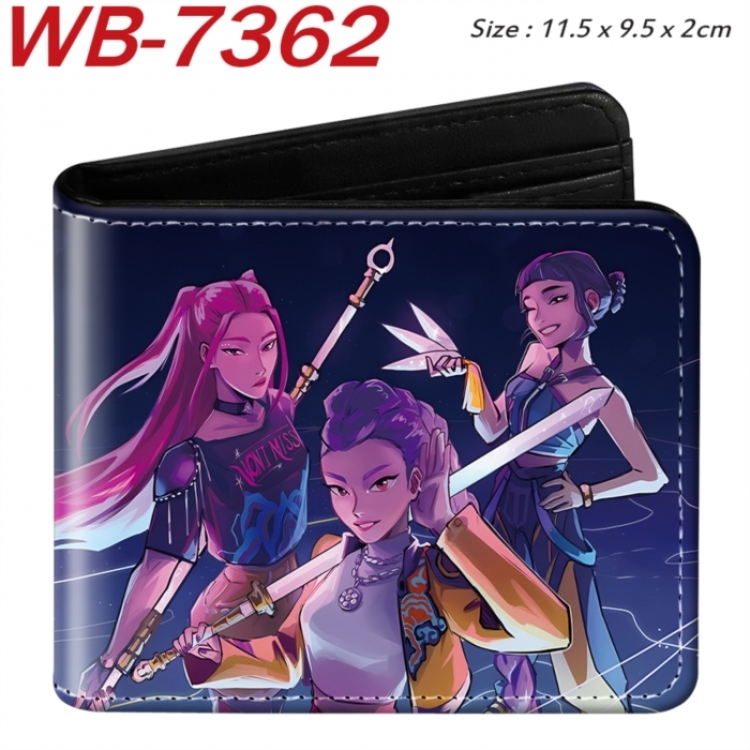 K-Pop Demon Hunters Animation color PU leather half fold wallet 11.5X9X2CM