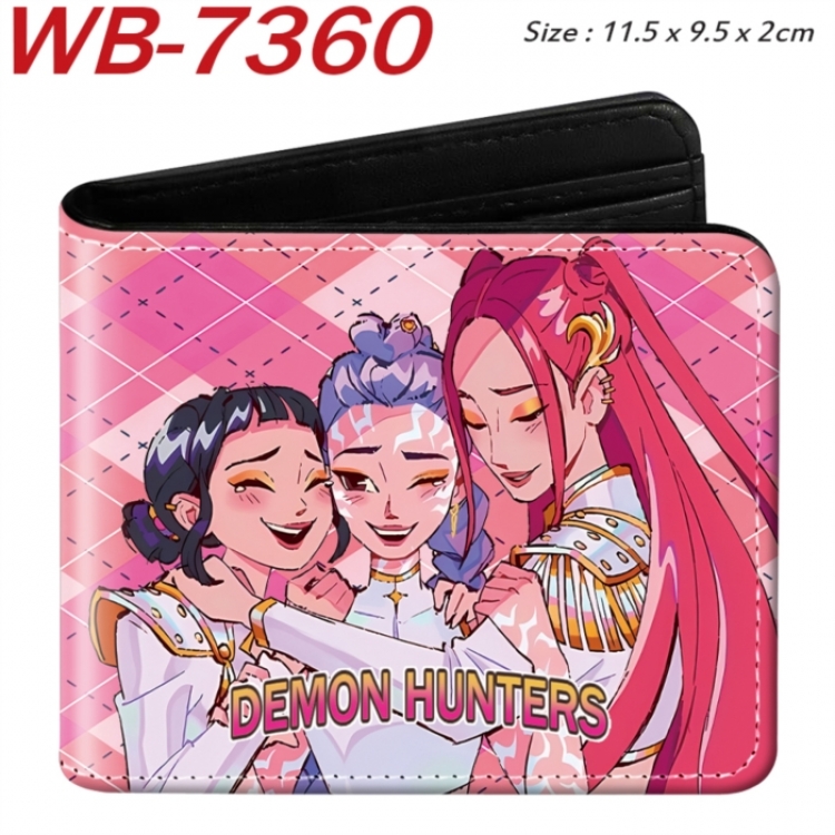 K-Pop Demon Hunters Animation color PU leather half fold wallet 11.5X9X2CM