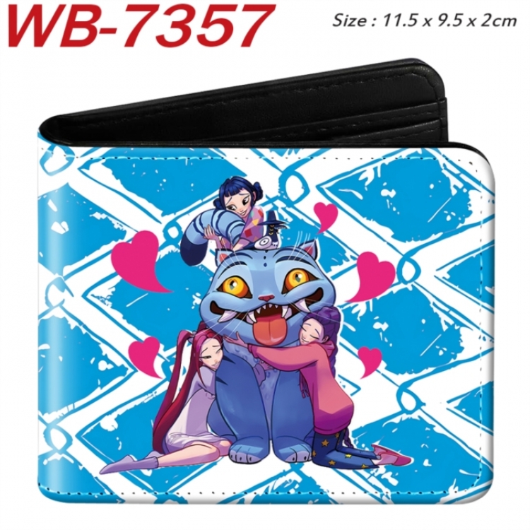 K-Pop Demon Hunters Animation color PU leather half fold wallet 11.5X9X2CM