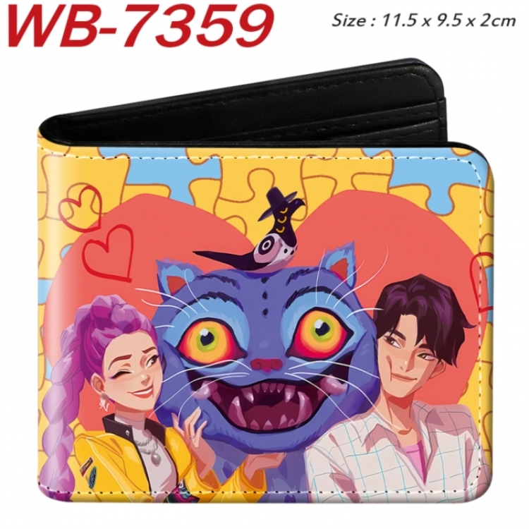 K-Pop Demon Hunters Animation color PU leather half fold wallet 11.5X9X2CM