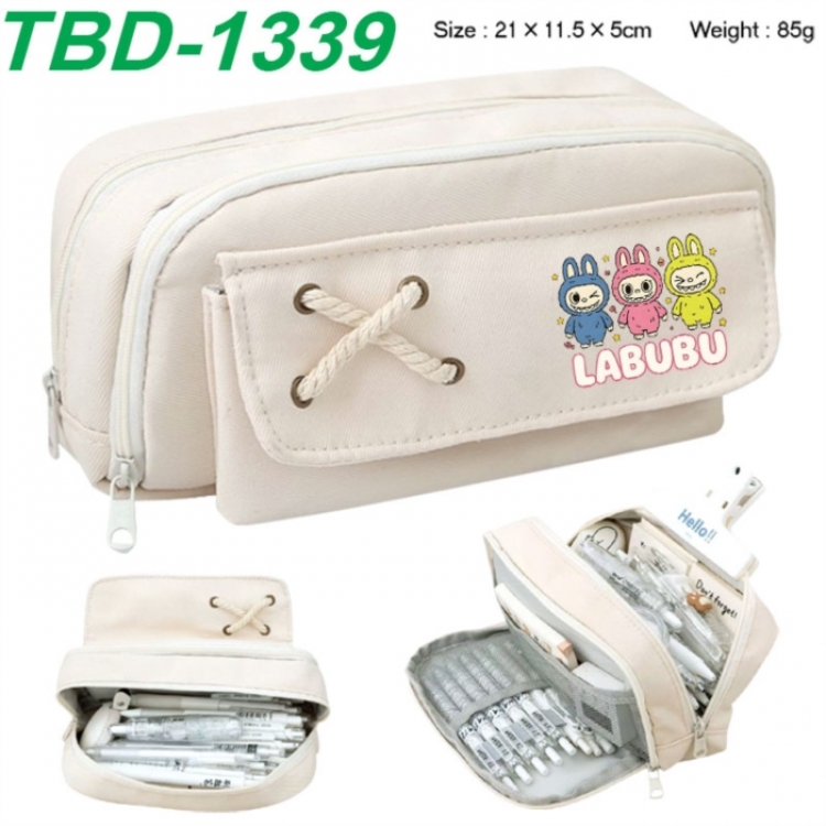 Labubu Anime waterproof large capacity stationery box pencil case 21x11.5x5cm 85g