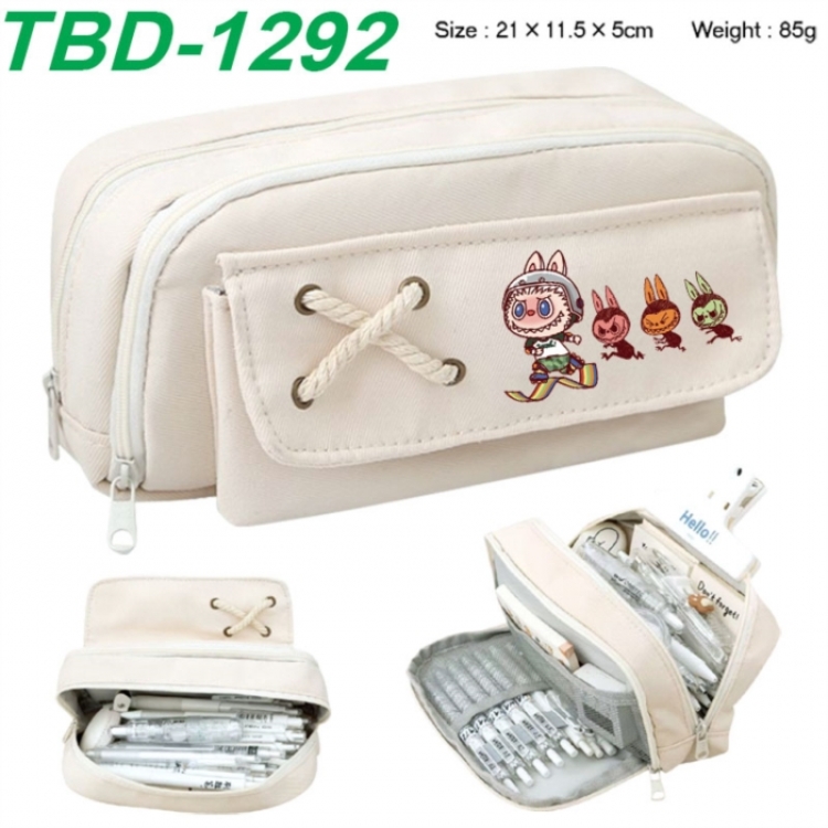 Labubu Anime waterproof large capacity stationery box pencil case 21x11.5x5cm 85g