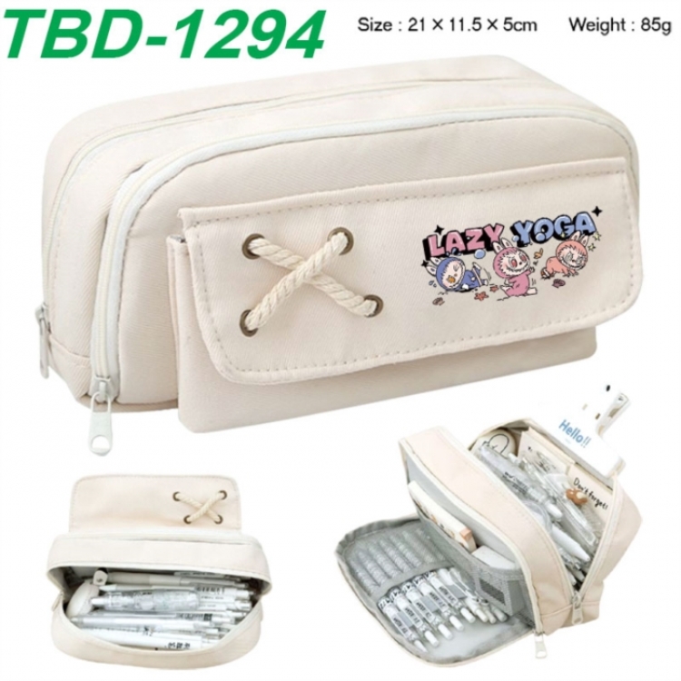 Labubu Anime waterproof large capacity stationery box pencil case 21x11.5x5cm 85g