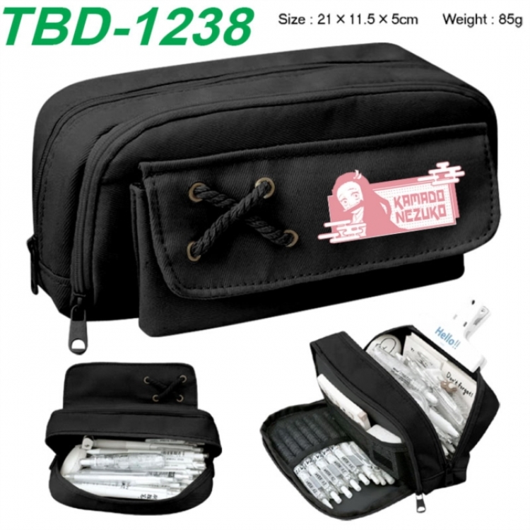 Demon Slayer Kimets Anime waterproof large capacity stationery box pencil case 21x11.5x5cm 85g