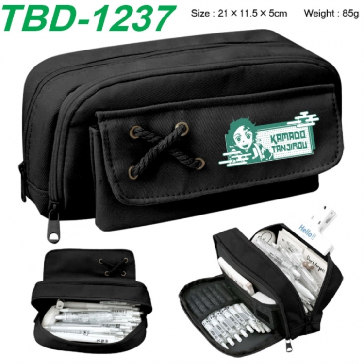 Demon Slayer Kimets Anime waterproof large capacity stationery box pencil case 21x11.5x5cm 85g