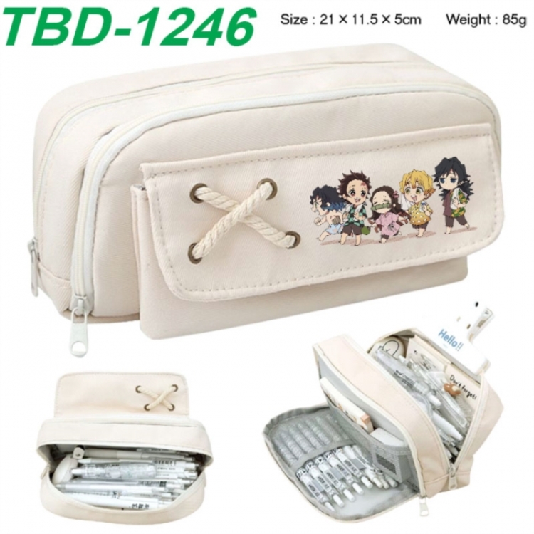 Demon Slayer Kimets Anime waterproof large capacity stationery box pencil case 21x11.5x5cm 85g