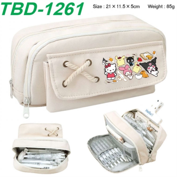 Sanrio Anime waterproof large capacity stationery box pencil case 21x11.5x5cm 85g