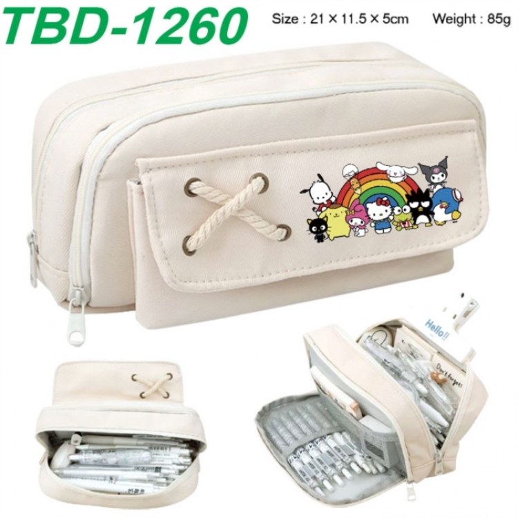 Sanrio Anime waterproof large capacity stationery box pencil case 21x11.5x5cm 85g