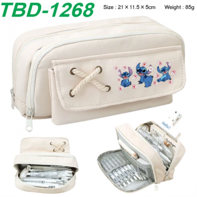 Lilo & Stitch Anime waterproof large capacity stationery box pencil case 21x11.5x5cm 85g