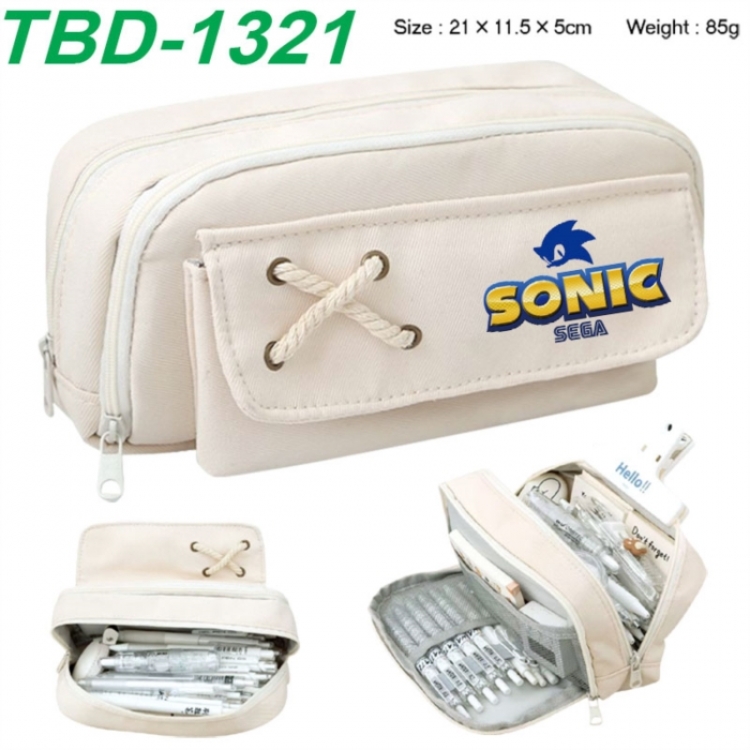 Sonic The Hedgehog Anime waterproof large capacity stationery box pencil case 21x11.5x5cm 85g
