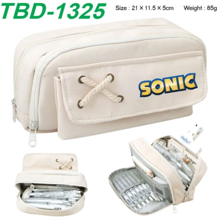 Sonic The Hedgehog Anime waterproof large capacity stationery box pencil case 21x11.5x5cm 85g