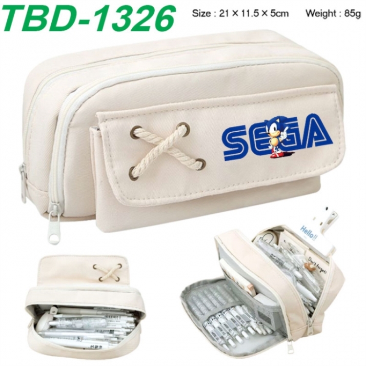 Sonic The Hedgehog Anime waterproof large capacity stationery box pencil case 21x11.5x5cm 85g