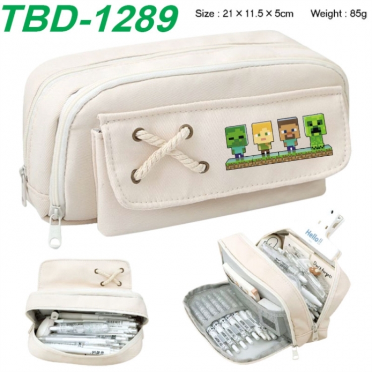 Minecraft Anime waterproof large capacity stationery box pencil case 21x11.5x5cm 85g