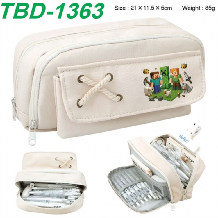 Minecraft Anime waterproof large capacity stationery box pencil case 21x11.5x5cm 85g