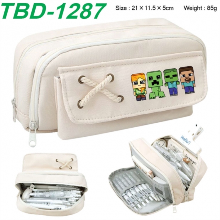 Minecraft Anime waterproof large capacity stationery box pencil case 21x11.5x5cm 85g