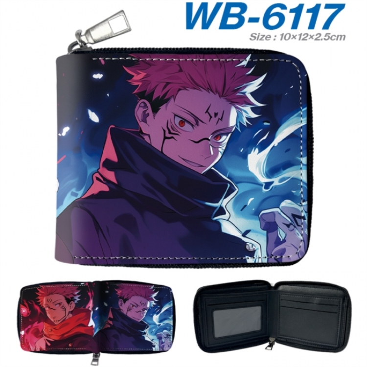 Jujutsu Kaisen Anime color short full zip folding wallet 10x12x2.5cm
