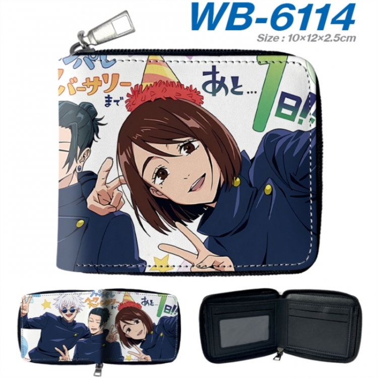 Jujutsu Kaisen Anime color short full zip folding wallet 10x12x2.5cm