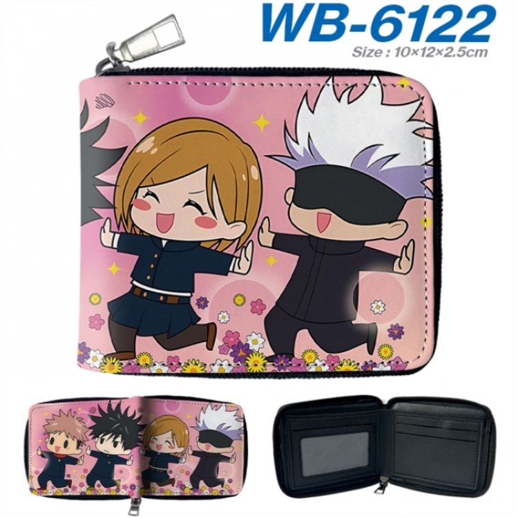 Jujutsu Kaisen Anime color short full zip folding wallet 10x12x2.5cm