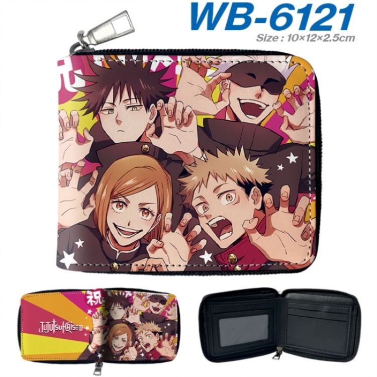 Jujutsu Kaisen Anime color short full zip folding wallet 10x12x2.5cm
