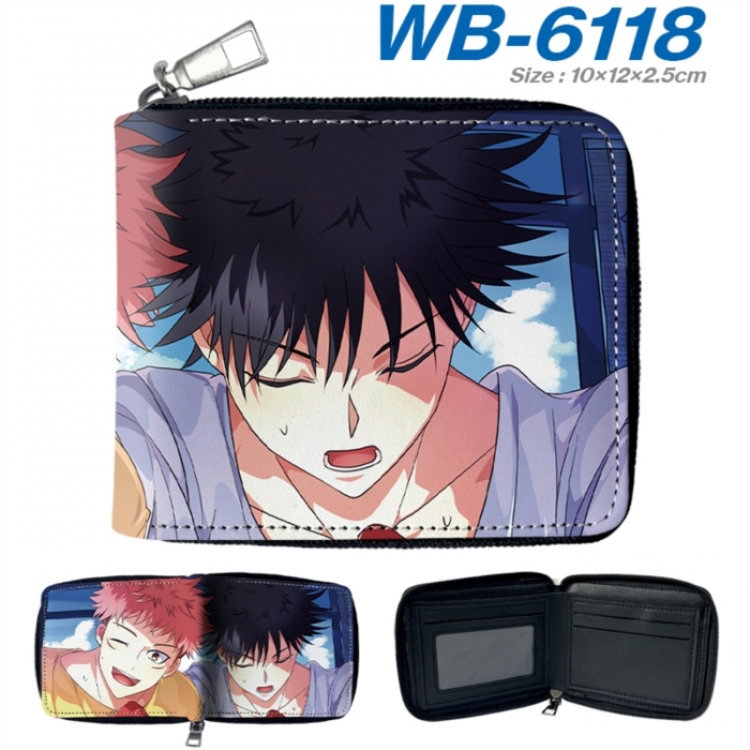Jujutsu Kaisen Anime color short full zip folding wallet 10x12x2.5cm