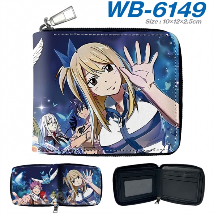 Fairy tail Anime color short full zip folding wallet 10x12x2.5cm