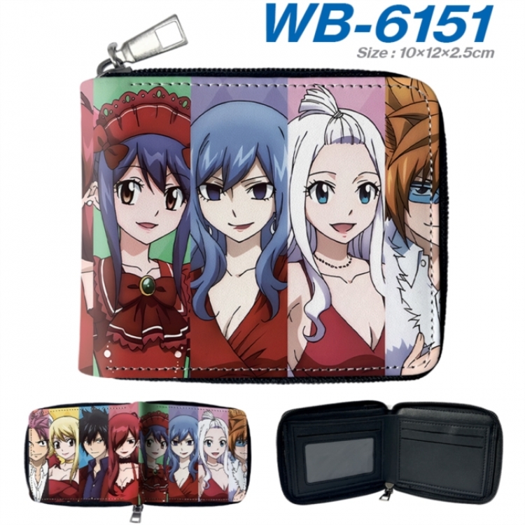 Fairy tail Anime color short full zip folding wallet 10x12x2.5cm