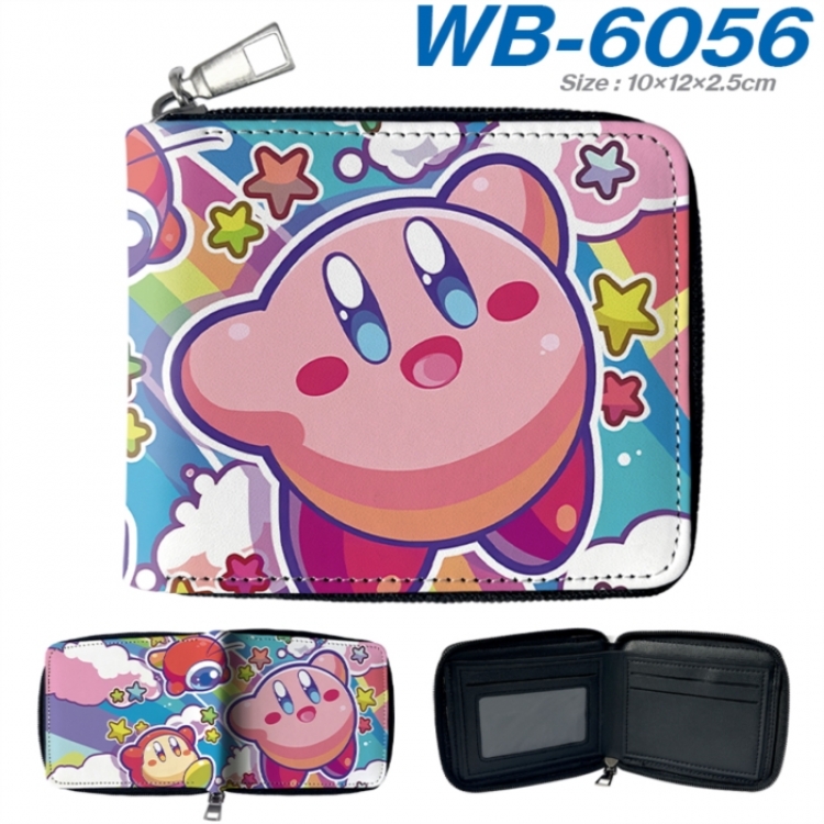 Kirby Anime color short full zip folding wallet 10x12x2.5cm
