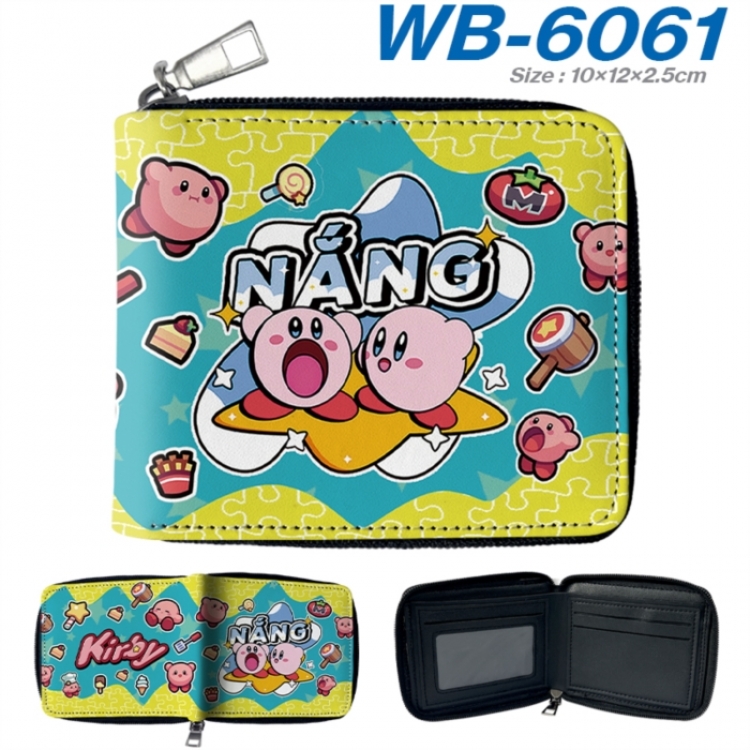 Kirby Anime color short full zip folding wallet 10x12x2.5cm