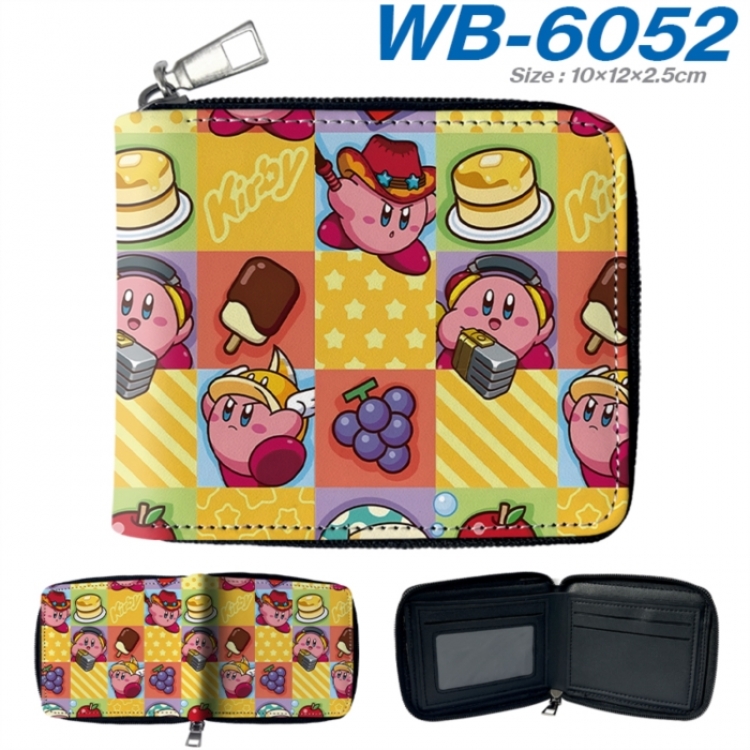 Kirby Anime color short full zip folding wallet 10x12x2.5cm