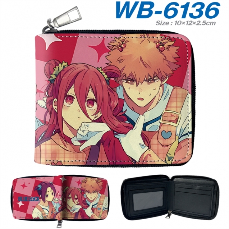 BLUE LOCK Anime color short full zip folding wallet 10x12x2.5cm