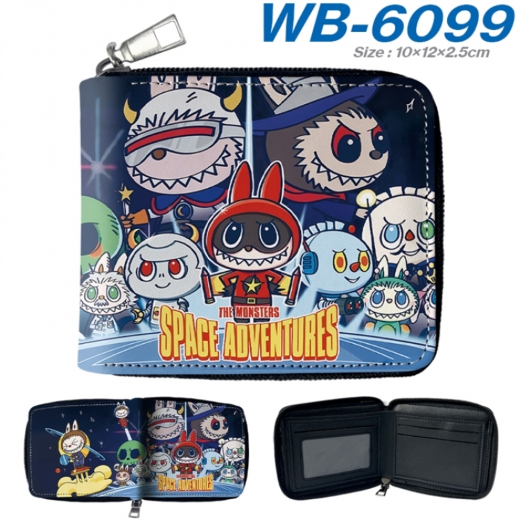 Labubu Anime color short full zip folding wallet 10x12x2.5cm