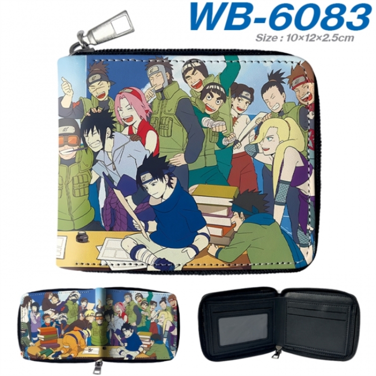Naruto Anime color short full zip folding wallet 10x12x2.5cm