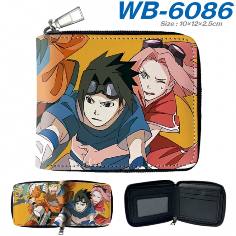 Naruto Anime color short full zip folding wallet 10x12x2.5cm