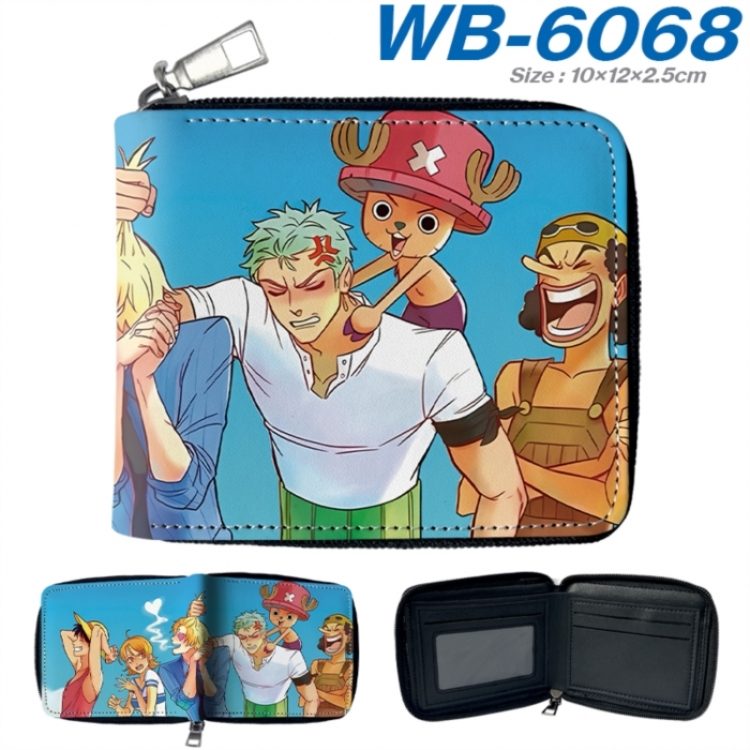 One Piece Anime color short full zip folding wallet 10x12x2.5cm
