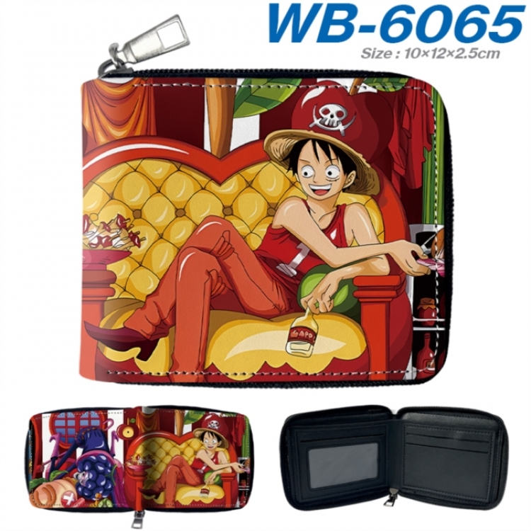 One Piece Anime color short full zip folding wallet 10x12x2.5cm