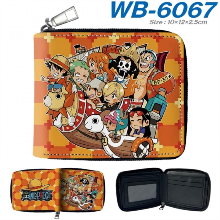 One Piece Anime color short full zip folding wallet 10x12x2.5cm