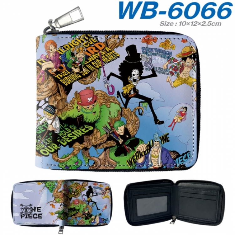 One Piece Anime color short full zip folding wallet 10x12x2.5cm