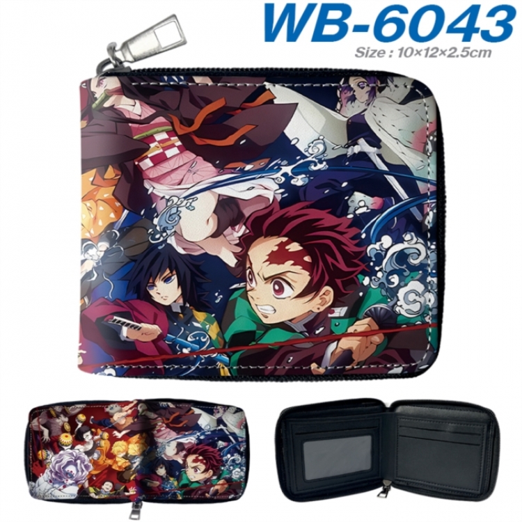 Demon Slayer Kimets Anime color short full zip folding wallet 10x12x2.5cm