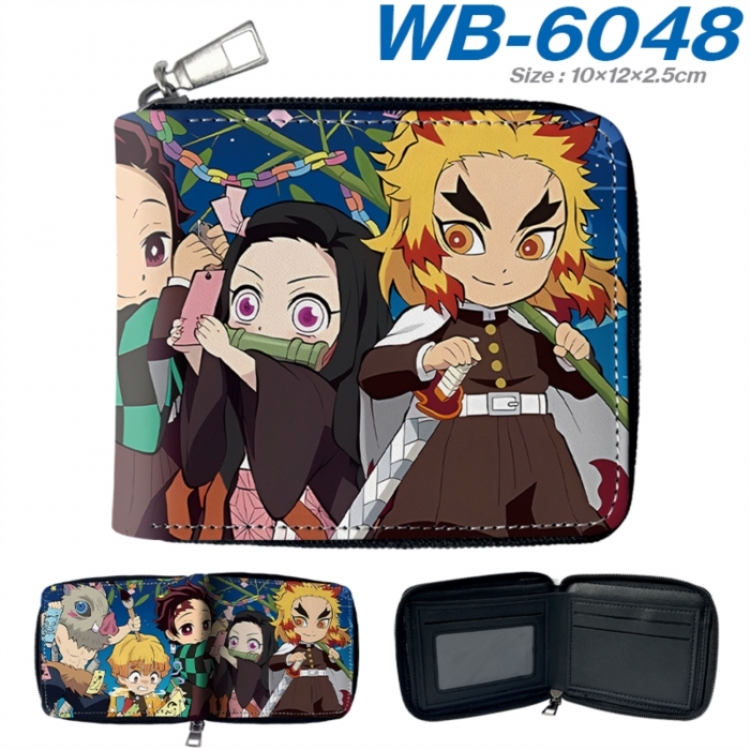 Demon Slayer Kimets Anime color short full zip folding wallet 10x12x2.5cm