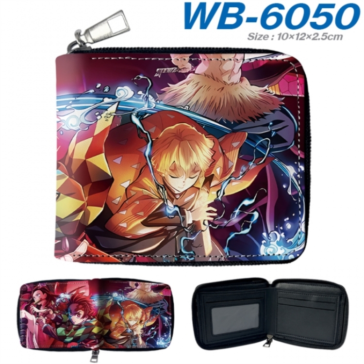 Demon Slayer Kimets Anime color short full zip folding wallet 10x12x2.5cm