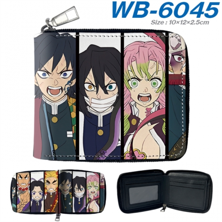 Demon Slayer Kimets Anime color short full zip folding wallet 10x12x2.5cm