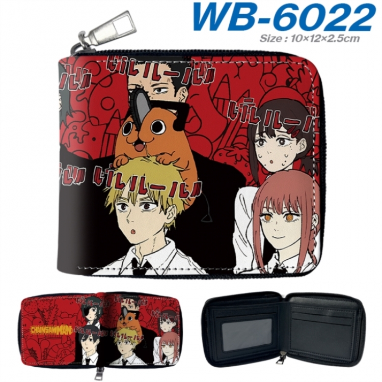 Chainsaw Man Anime color short full zip folding wallet 10x12x2.5cm