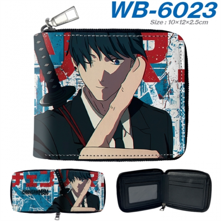 Chainsaw Man Anime color short full zip folding wallet 10x12x2.5cm