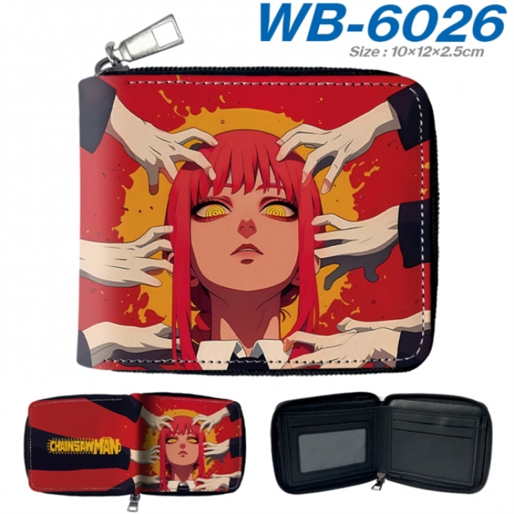 Chainsaw Man Anime color short full zip folding wallet 10x12x2.5cm