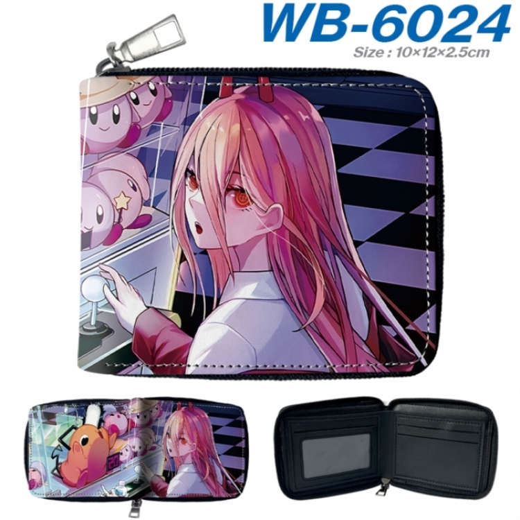 Chainsaw Man Anime color short full zip folding wallet 10x12x2.5cm