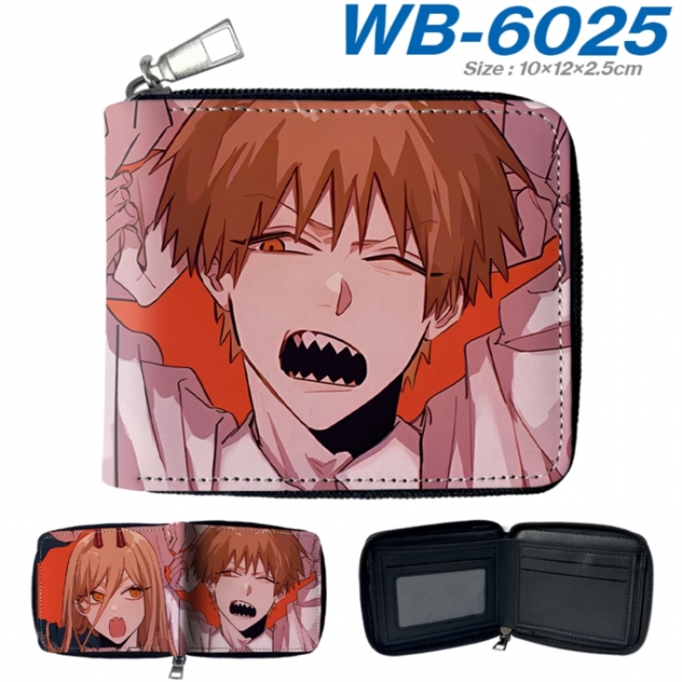 Chainsaw Man Anime color short full zip folding wallet 10x12x2.5cm