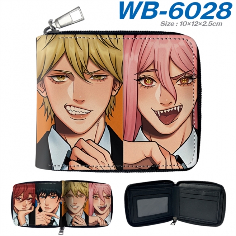 Chainsaw Man Anime color short full zip folding wallet 10x12x2.5cm