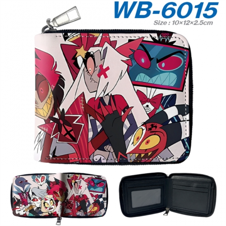 Hazbin Hotel Anime color short full zip folding wallet 10x12x2.5cm