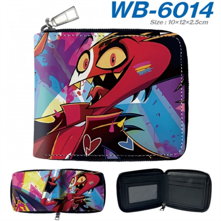 Hazbin Hotel Anime color short full zip folding wallet 10x12x2.5cm