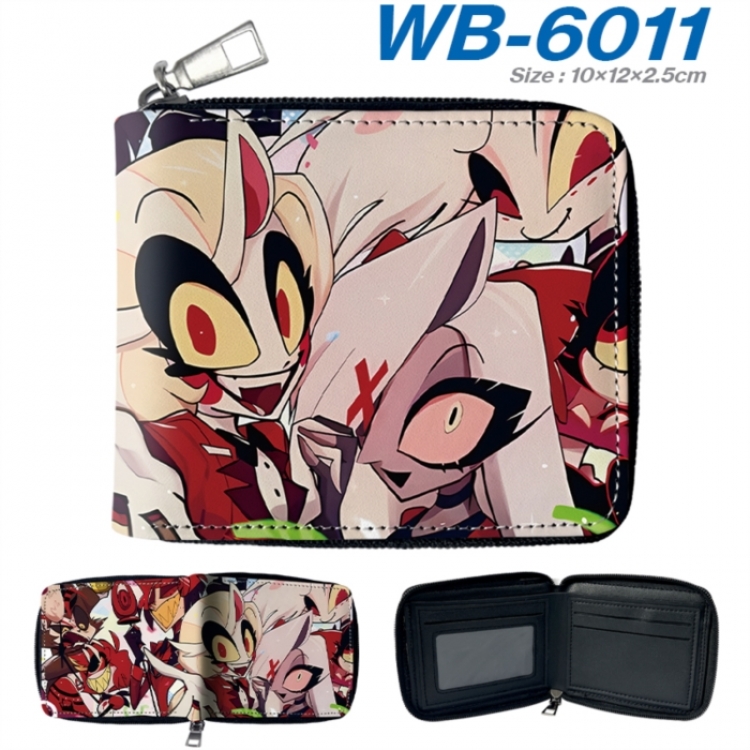 Hazbin Hotel Anime color short full zip folding wallet 10x12x2.5cm
